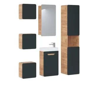 Szafka łazienkowa ARUBA COSMOS 831 35 cm grafit/dąb