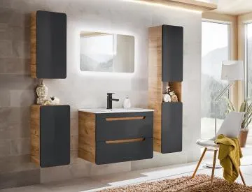 Szafka łazienkowa ARUBA COSMOS 810 35 cm grafit/dąb
