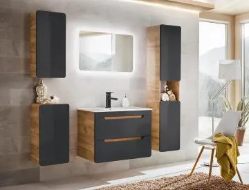 Szafka pod umywalkę ARUBA COSMOS 826 40 cm grafit/dąb