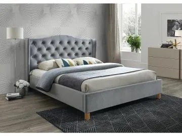 Łóżko ASPEN VELVET 160x200 szare