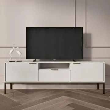 Szafka RTV AUSTIN 135 biała/czarna