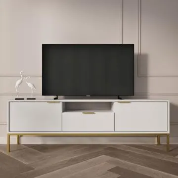 Szafka RTV AUSTIN 175 biała/złota