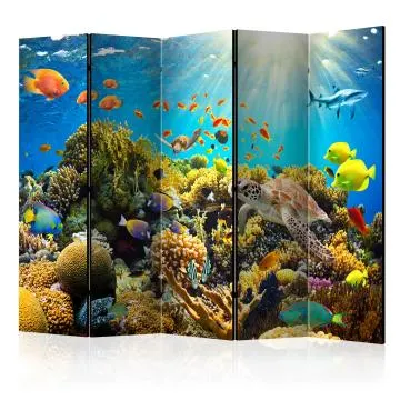 Parawan jednostronny Pejzaże 225x172 cm 5-częściowy wielokolorowy