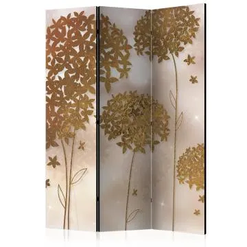 Parawan akustyczny Kwiaty 135x172 cm 3-częściowy biały
