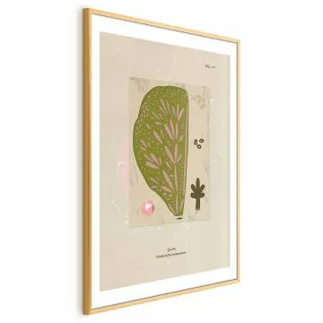 Plakat Abstrakcyjne drzewo 21x30cm z ramą złotą z marginesem