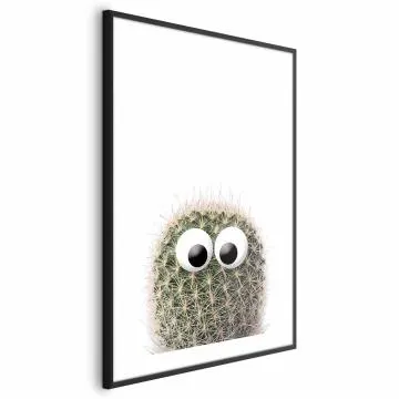 Plakat Kaktus z oczami 29,7x42 cm z ramą czarną z marginesem