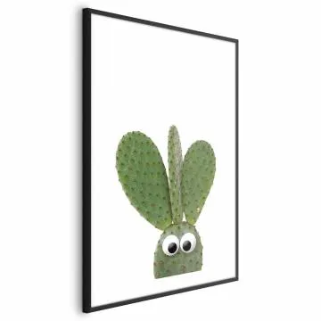Plakat Uszaty kaktus 60x90 cm z ramą czarną z marginesem