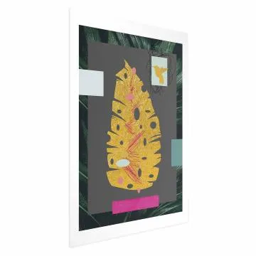 Plakat złotą liść 21x30 cm bez ramy z marginesem