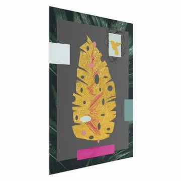 Plakat złotą liść 40x60 cm bez ramy bez marginesu