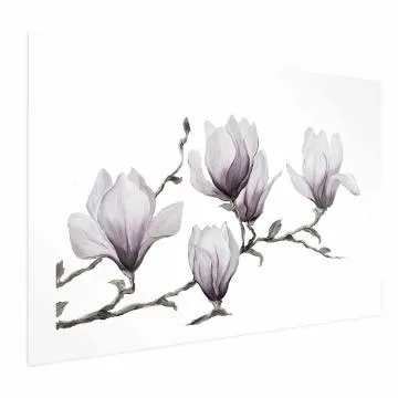 Plakat Malowane magnolie 90x60 cm bez ramy z marginesem