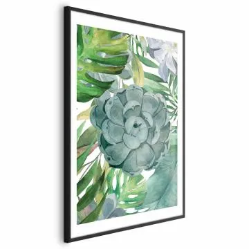 Plakat Tropikalna flora 40x60 cm z ramą czarną z marginesem