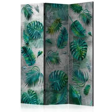 Parawan akustyczny Liście 135x172 cm 3-częściowy turkusowy