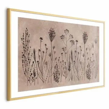 Plakat Polne kwiaty 30x21 cm z ramą złotą z marginesem