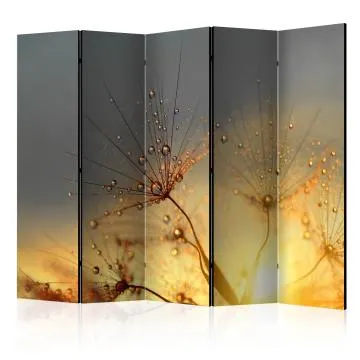 Parawan dwustronny Kwiaty 225x172 cm 5-częściowy wielokolorowy