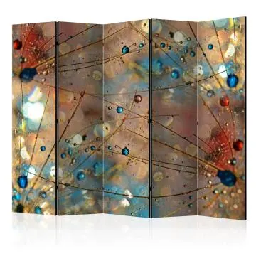 Parawan akustyczny Kwiaty 225x172 cm 5-częściowy wielokolorowy