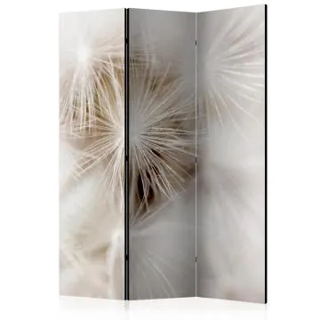 Parawan dwustronny Kwiaty 135x172 cm 3-częściowy beżowy