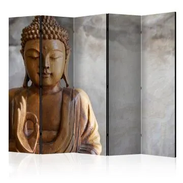 Parawan jednostronny Orient 225x172 cm 5-częściowy szary
