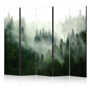 Parawan dwustronny Pejzaże 225x172 cm 5-częściowy zielony