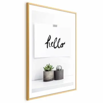 Plakat Skandynawski dom 60x90 cm z ramą złotą z marginesem