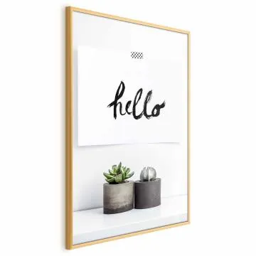 Plakat Skandynawski dom 60x90 cm z ramą złotą bez marginesu