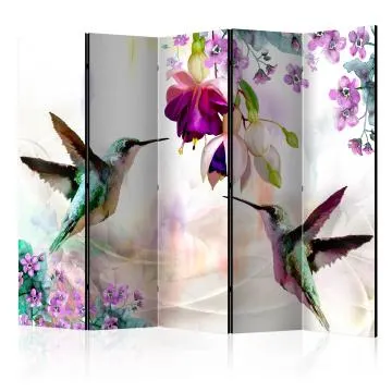 Parawan akustyczny Zwierzęta 225x172 cm 5-częściowy wielokolorowy