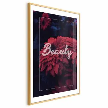 Plakat Beauty 21x30 cm z ramą złotą z marginesem