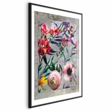 Plakat Rustykalne kwiaty 40x60 cm z ramą czarną z marginesem