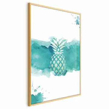 Plakat Ananas 29,7x42cm z ramą złotą bez marginesu