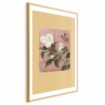 Plakat Kwiat azalii 40x60 cm z ramą złotą z marginesem