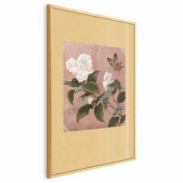 Plakat Kwiat azalii 29,7x42 cm z ramą złotą bez marginesu