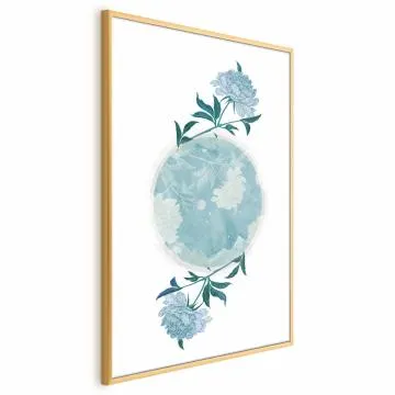 Plakat Kwiecista planeta 60x90 cm z ramą złotą bez marginesu