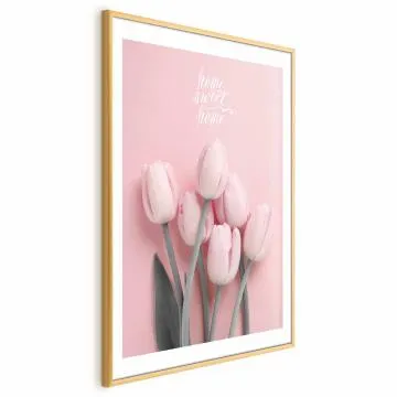 Plakat Sześć tulipanów 21x30 cm z ramą złotą z marginesem