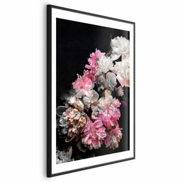 Plakat Bukiet w mroku 40x60 cm z ramą czarną z marginesem