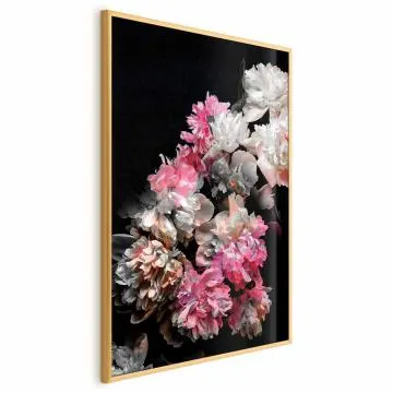 Plakat Bukiet w mroku 21x30 cm z ramą złotą bez marginesu
