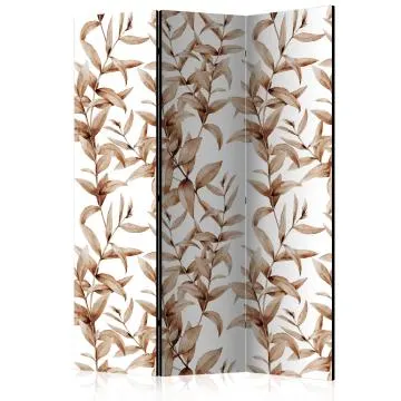 Parawan jednostronny Liście 135x172 cm 3-częściowy beżowy