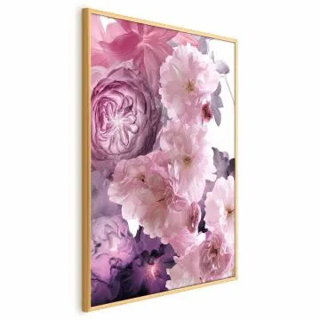 Plakat Wachlarz kwiatów 60x90 cm z ramą złotą bez marginesu