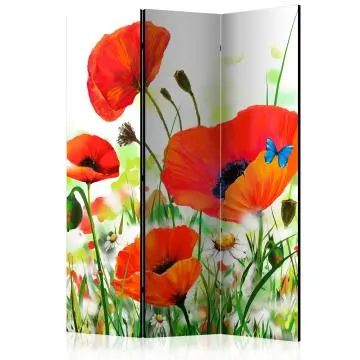 Parawan jednostronny Kwiaty 135x172 cm 3-częściowy wielokolorowy