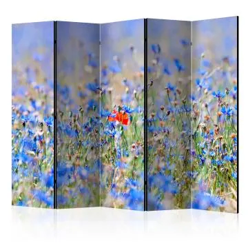 Parawan akustyczny Kwiaty 225x172 cm 5-częściowy wielokolorowy