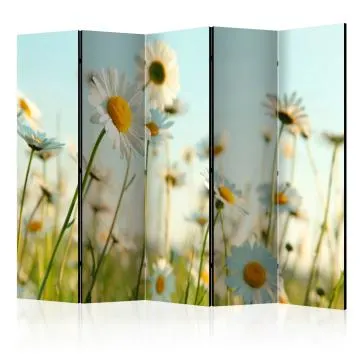 Parawan dwustronny Kwiaty 225x172 cm 5-częściowy wielokolorowy