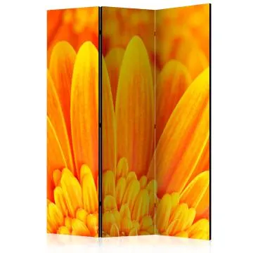 Parawan akustyczny Kwiaty 135x172 cm 3-częściowy pomarańczowy