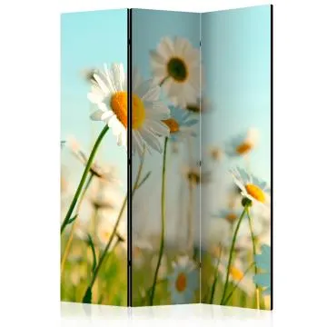 Parawan akustyczny Kwiaty 135x172 cm 3-częściowy biały