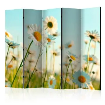 Parawan dwustronny Kwiaty 225x172 cm 5-częściowy wielokolorowy