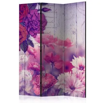 Parawan akustyczny Kwiaty 135x172 cm 3-częściowy wielokolorowy
