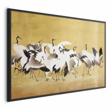 Plakat Japońskie żurawie 30x21 cm z ramą czarną bez marginesu