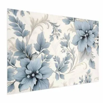 Plakat Turkusowe retro kwiaty 30x21 cm bez ramy bez marginesu