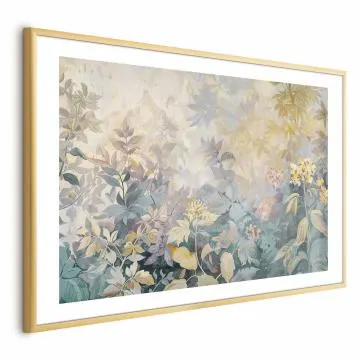 Plakat Gobelinowy wzór 42x29,7 cm z ramą złotą z marginesem