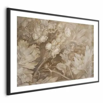 Plakat Ornamenty roślinno-kwiatowe 30x21 cm z ramą czarną z marginesem