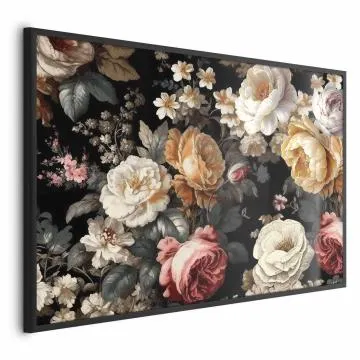 Plakat Kolorowe kwiaty 90x60 cm z ramą czarną bez marginesu