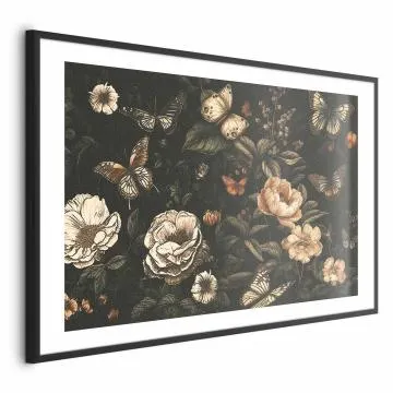 Plakat Rustykalny ogród 30x21 cm z ramą czarną z marginesem