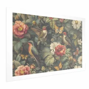 Plakat Kwiaty i motyle 30x21 cm bez ramy z marginesem